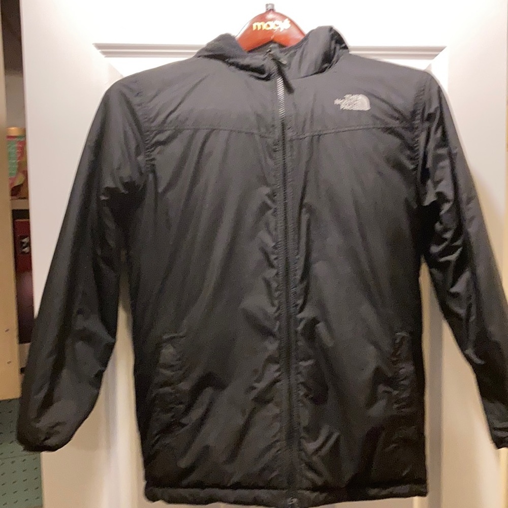 Boys north face hooded reversible lightweight jacket, size large
